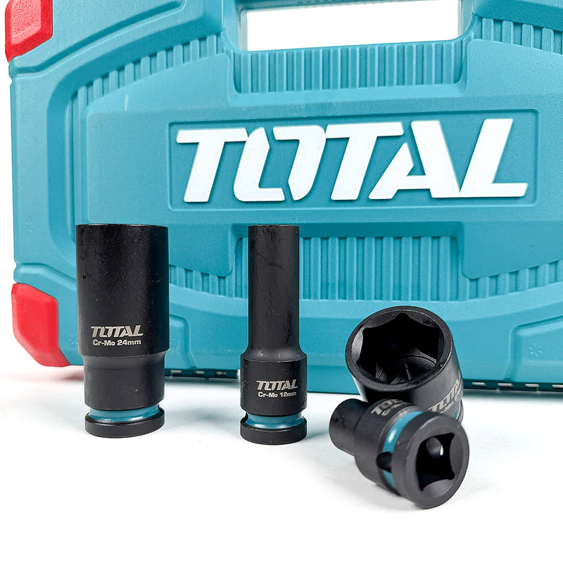 Bộ đầu tuýp 20 chi tiết Total THKISD12203L cốt 1/2 inch, kích thước từ 10mm - 24mm