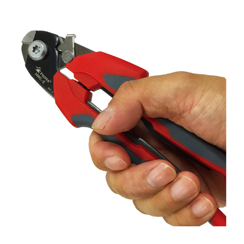 Kìm cắt cáp lưỡi kép có lò xo trợ lực Fujiya HWC-5, kích thước 180mm