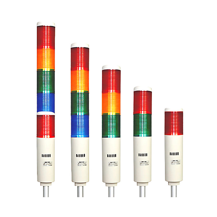 Đèn báo nhiều tầng dạng tháp Ø55mm Hanyoung Nux HY-TWBN Series, kiểu đèn sáng liên tục có tích hợp còi báo và nhấp nháy. Tiêu chẩn CE, (IPX0 - dùng trong nhà)