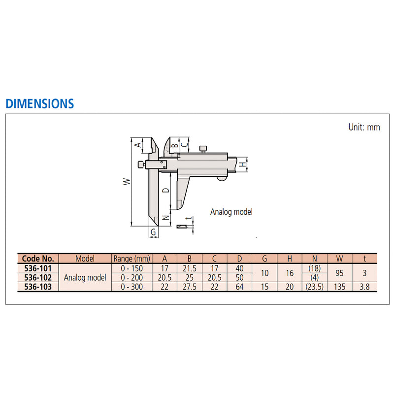Thước kẹp cơ Mitutoyo Series 536, Offset Vernier Caliper,  loại hàm so le