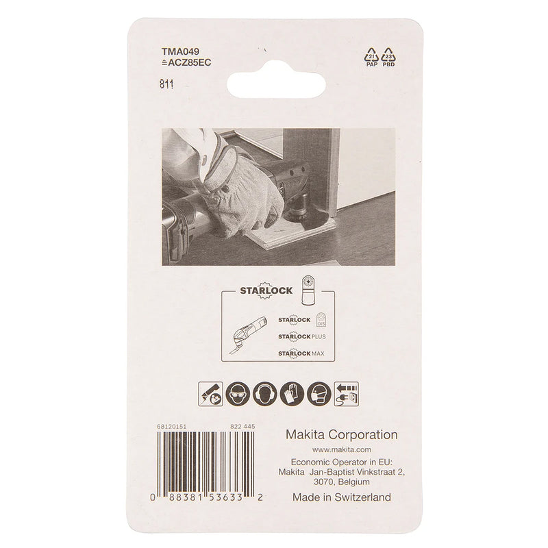 Lưỡi cắt rung gỗ HCS Makita B-64836 (TMA049) đường kính 85mm, chuẩn Starlock (Cấp 3 sao)