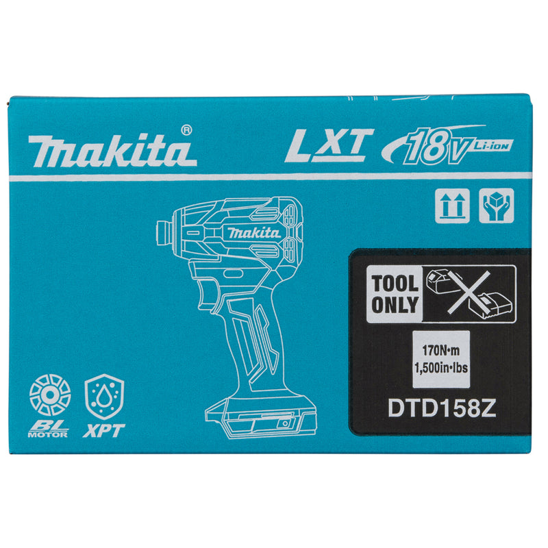 Máy vặn vít Makita DTD158 dùng Pin 18V LXT, đuôi lục giác 6.35mm (1/4 inch)