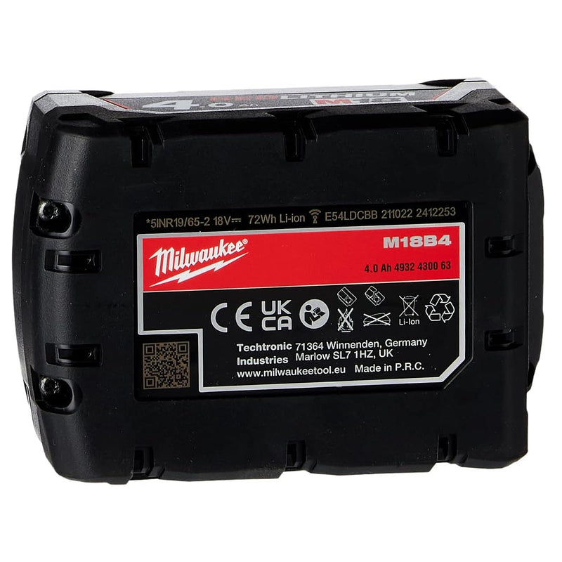 Pin 18V RedLithium Milwaukee M18 B4 dung lượng 4.0Ah