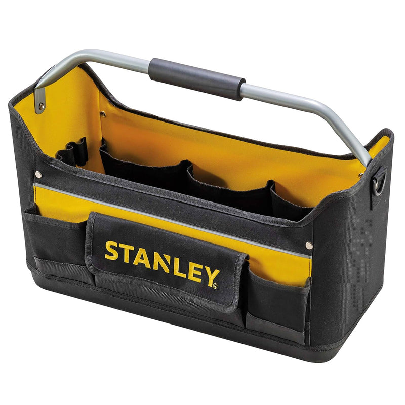 Túi đựng dụng cụ 16 inch Stanley 1-96-182 dạng mở vải 600D đáy nhựa cứng tay cầm nhôm bọc mềm