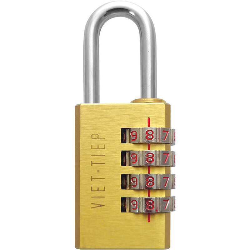 Ổ khóa số Việt Tiệp, thân khóa rộng từ 30mm - 39.8mm, thân khóa bằng hợp kim đồng, 4 cọc số