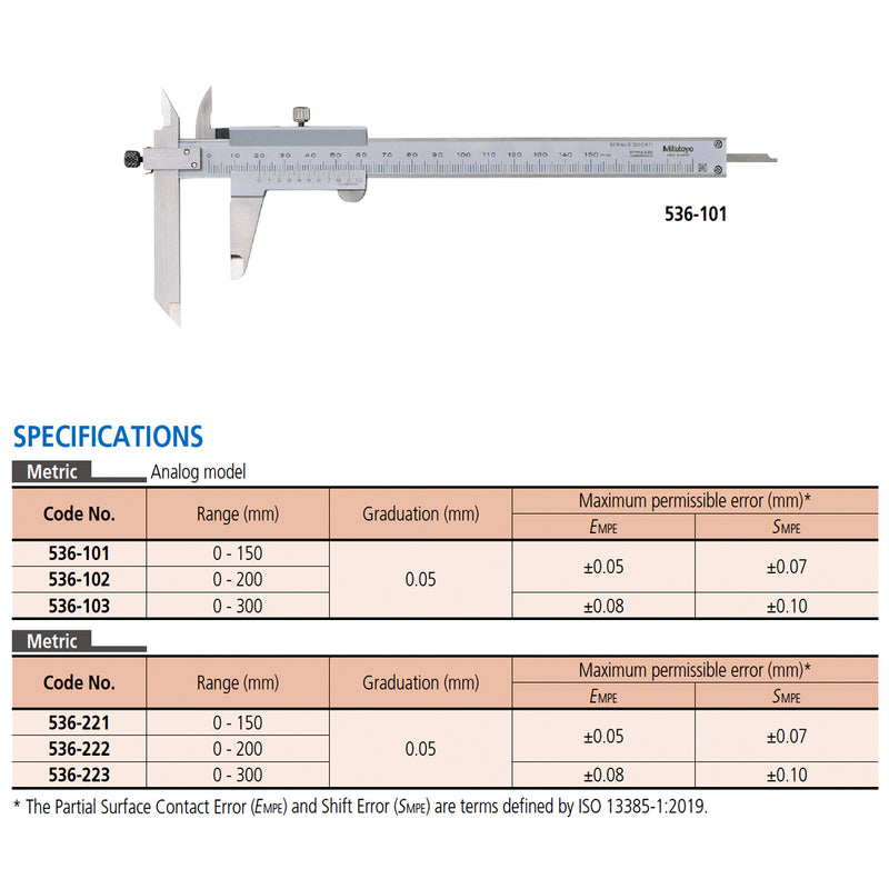 Thước kẹp cơ Mitutoyo Series 536, Offset Vernier Caliper,  loại hàm so le