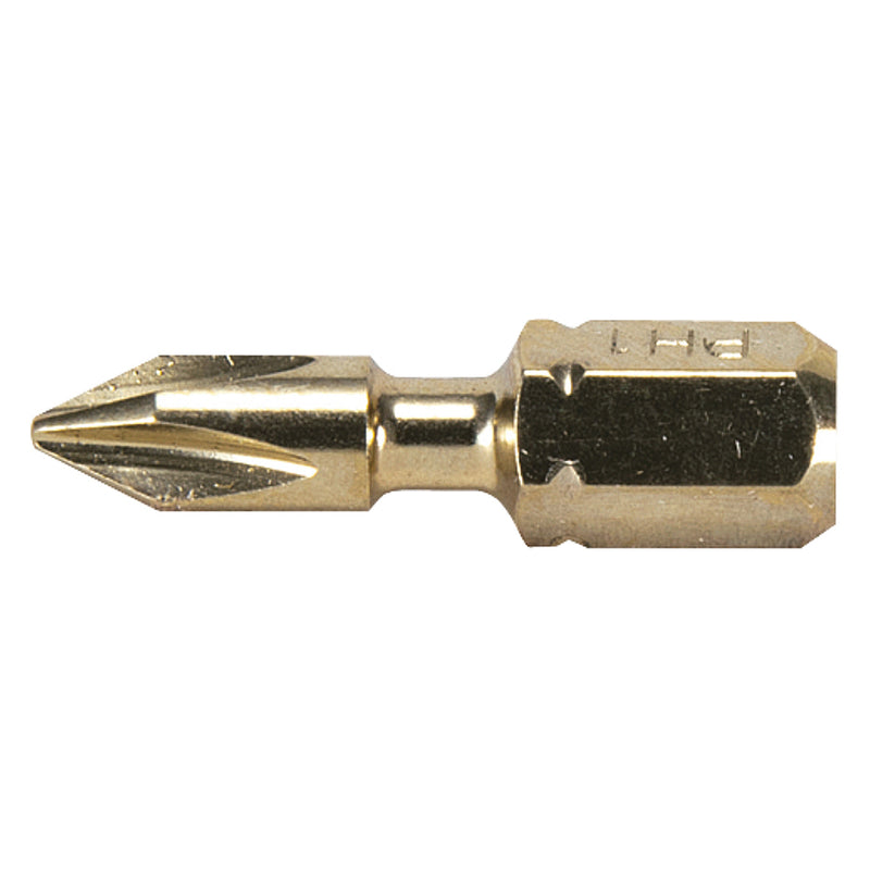 Vĩ 2 mũi vít bake Torsion Impact Gold Makita kích thước từ PH1 - PH3, chiều dài 25mm, đuôi lục giác 6.35mm (1/4 inch)