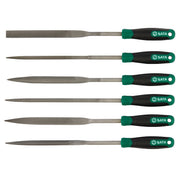 Bộ dũa kim loại SATA 03703 6 chi tiết, 5x180mm, cán cao su, thép carbon cao cấp, chuyên dụng gia công chi tiết nhỏ, độ chính xác cao.