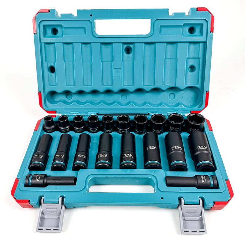 Bộ đầu tuýp 20 chi tiết Total THKISD12203L cốt 1/2 inch, kích thước từ 10mm - 24mm
