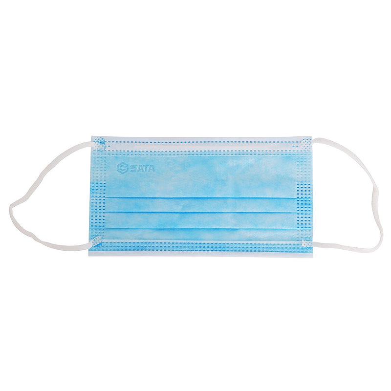 Khẩu trang y tế SATA HF0210 màu xanh dương, 3 lớp, quai đeo tai bản rộng, nẹp mũi định hình, ngăn bụi, vi khuẩn.
