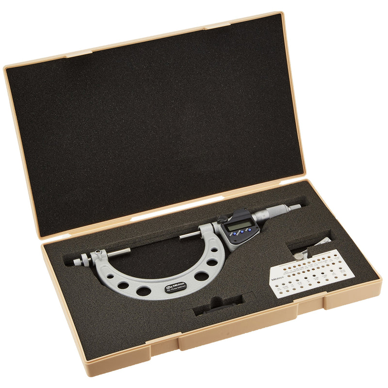 Panme điện tử Mitutoyo Series 324 - Gear Tooth Micrometers. Hàm kẹp đầu bi đo bánh răng. Có cổng SPC xuất dữ liệu