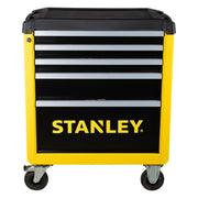 Tủ dụng cụ 5 ngăn kéo có bánh xe Stanley STST74305-1 chất liệu thép cao cấp xuất xứ Pháp màu vàng đen có lót chống trượt và khóa bảo vệ