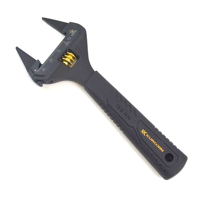 Mỏ lết điều chỉnh đầu mỏng Fujiya Kurokin-Series, kích thước từ 166mm ~ 214mm, độ mở ngàm từ 0 ~ 34mm. Tiêu chuẩn RoHS