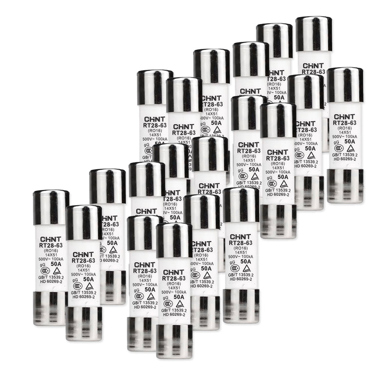 Ruột cầu chì sứ tròn Chint RT-28 dòng điện định mức từ 32A ~ 63A, dòng cắt ICU từ 2A ~ 63A