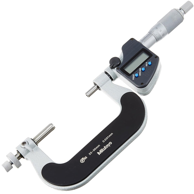 Panme điện tử Mitutoyo Series 324 - Gear Tooth Micrometers. Hàm kẹp đầu bi đo bánh răng. Có cổng SPC xuất dữ liệu