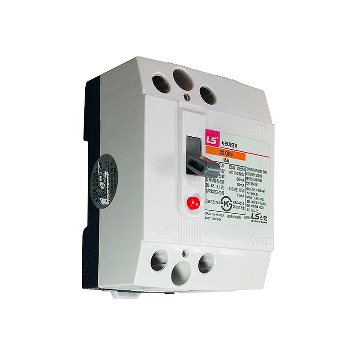 CB cóc chống giật RCBO 2P LS chỉ chống rò điện và quá tải, tải danh định từ 15A ~ 30A, dòng cắt 1.5kA - 2kA, dòng rò 30mA