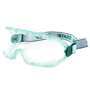 Kính bảo hộ toàn cảnh góc rộng SATA YF0203 YF0204 tròng Polycarbonate trong suốt gọng PVC dẻo mềm kèm dây đeo dệt co giãn in logo SATA