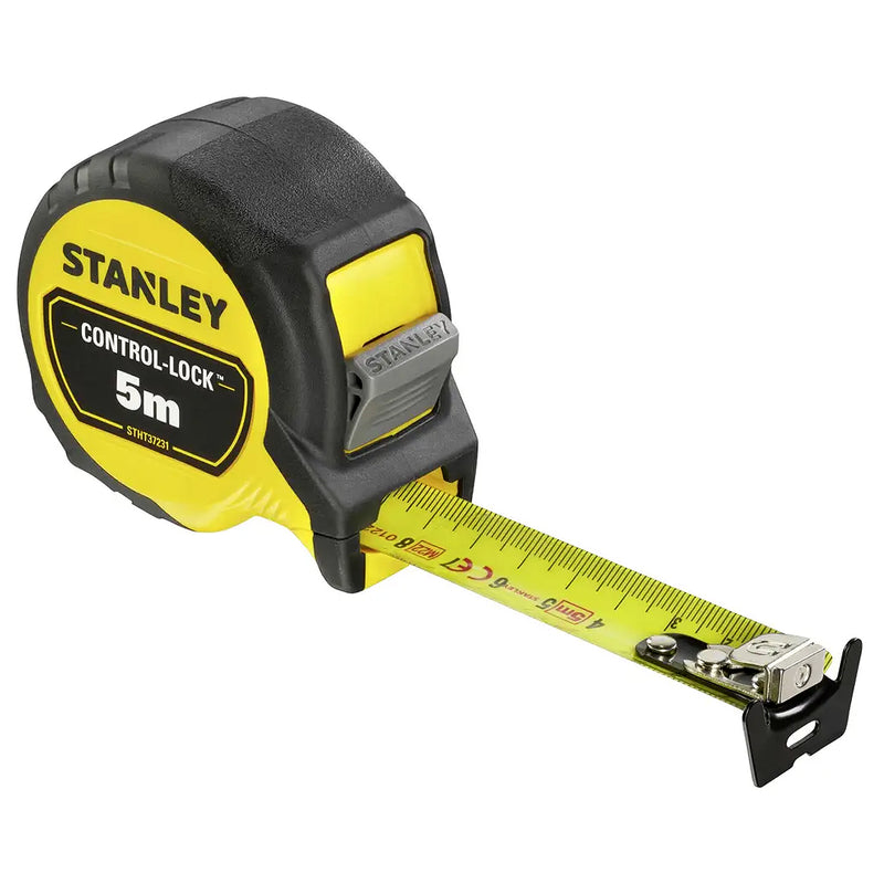 Thước cuộn thép Stanley Control-Lock STHT37231-0 vỏ nhựa bọc cao su lưỡi thép phủ BladeArmor in hai mặt kèm phanh ngón tay và nam châm