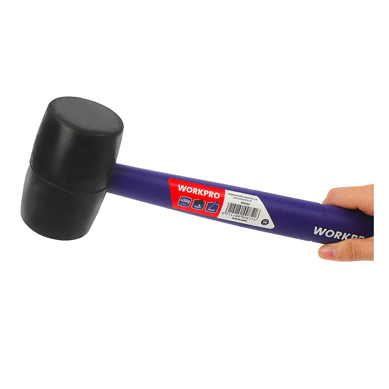 Búa cao su đầu đen cán nhựa mềm nặng 450 gram (16OZ), chống nảy và không phát ra tia lửa điện Workpro WP241041