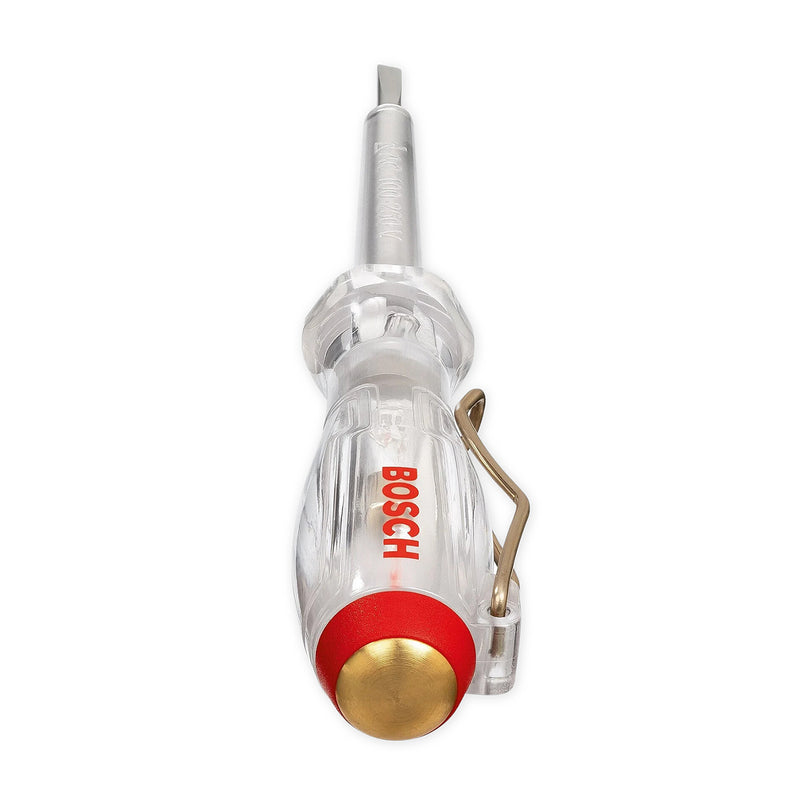 Bút thử điện vít dẹp SL3 x 65mm chuẩn VDE Bosch 1600A02ND8 đo nguồn điện 120V - 250V, vật liệu thép S2