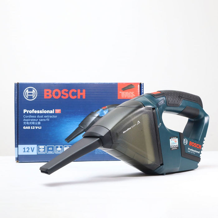 Máy hút bụi dùng Pin 12V Bosch GAS 12 V-LI, dung tích 6 lít, mã số 06019E3081 (Chỉ có thân máy, không kèm pin và sạc)