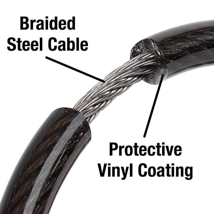 Ổ khóa dây 4 cọc số Master Lock 8122EURDPRO cao cấp, dây khóa bằng cáp thép cuộn được bọc nhựa vinyl dài 1.8m