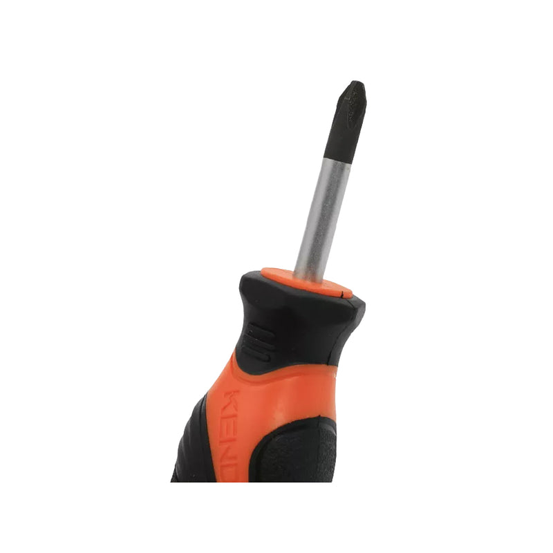 Tua vít bake ngắn Kendo 20145 kích thước PH2 x 38mm, vật liệu thép Cr-V, tay cầm bọc cao su