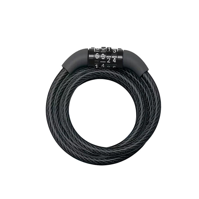 Ổ khóa dây 4 cọc số Master Lock 8143EURDPROCOL, dây khóa bằng cáp thép cuộn được bọc nhựa vinyl dài 1.8m