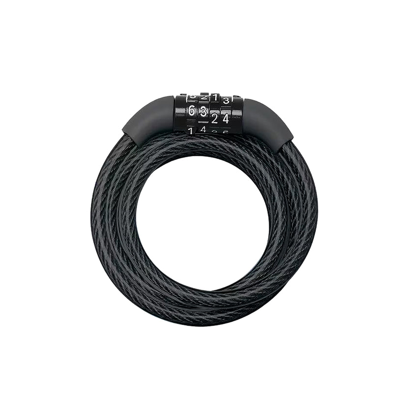 Ổ khóa dây 4 cọc số Master Lock 8143EURDPROCOL, dây khóa bằng cáp thép cuộn được bọc nhựa vinyl dài 1.2m