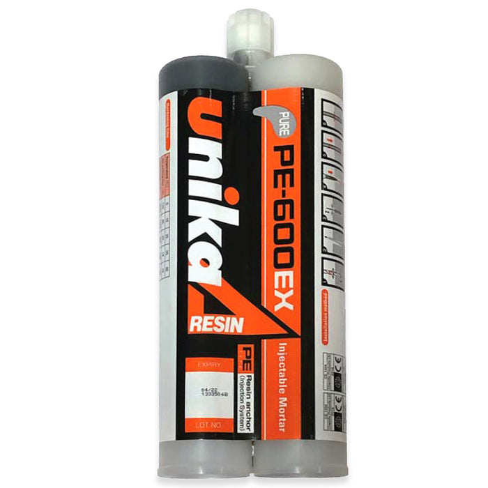 Hóa chất cấy thép và bu lông 2 thành phần Unika PE-600EX, dung tích 600ml