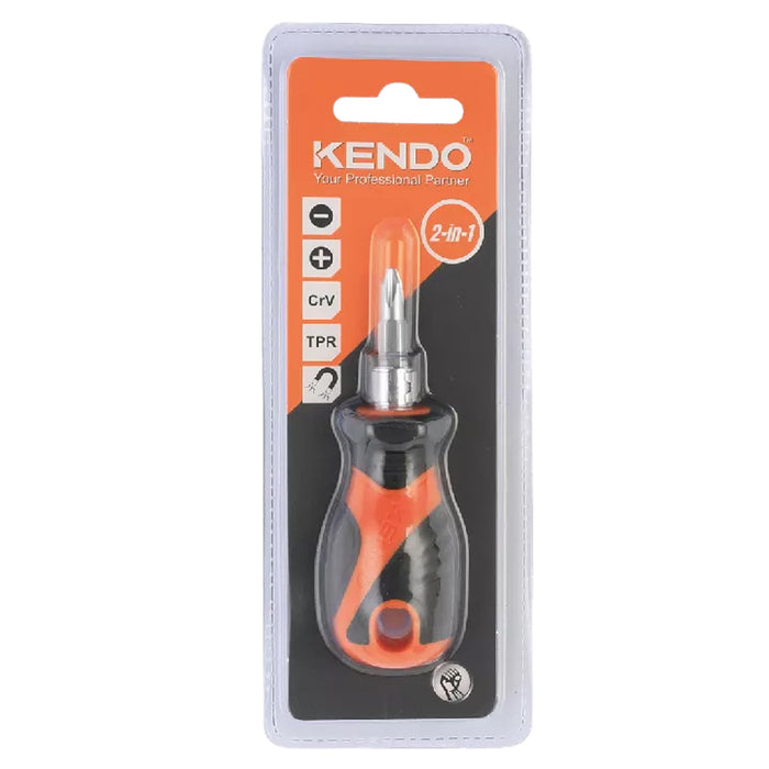 Bộ tua vít đổi đầu 2 trong 1 Kendo 20217 (1 đầu dẹp - 1 đầu bake) vật liệu thép Cr-V