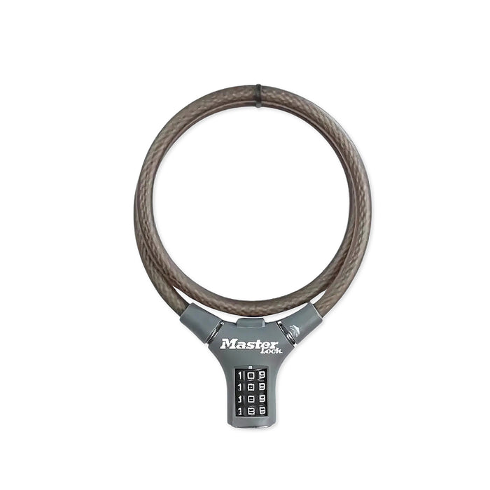 Ổ khóa dây 4 cọc số Master Lock 8229EURDPROCOL, dây khóa bằng sợi cáp tháp cứng được bọc nhựa vinyl nhiều màu dài 0.9m