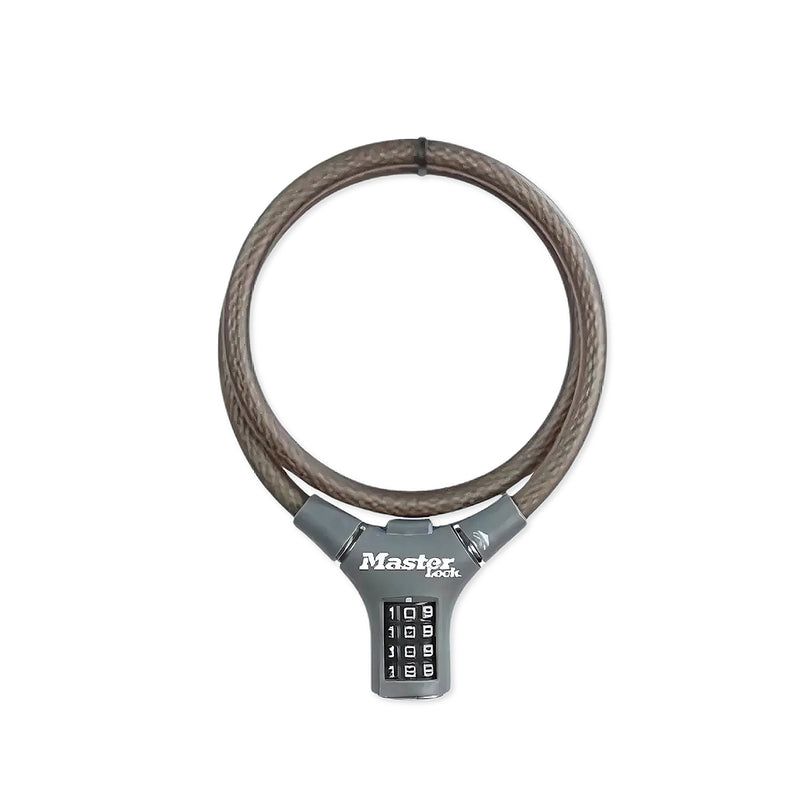 Ổ khóa dây 4 cọc số Master Lock 8229EURDPROCOL, dây khóa bằng sợi cáp tháp cứng được bọc nhựa vinyl nhiều màu dài 0.9m