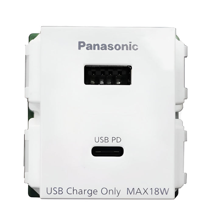 Ổ cắm USB 2 cổng type A-C Panasonic WEF14821W-VN sản xuất tại Đài Loan