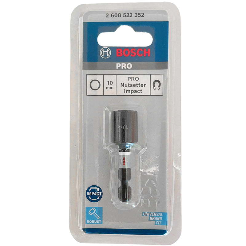 Mũi vít bắn tôn Bosch 2608522352 kích thước mũi 10mm, chiều dài 50mm, đầu có nam châm, đuôi lục giác
