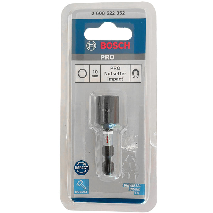 Mũi vít bắn tôn Bosch 2608522352 kích thước mũi 10mm, chiều dài 50mm, đầu có nam châm, đuôi lục giác