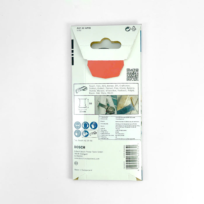 Lưỡi cắt rung Bosch AIZ 32 APIB dùng cắt đa vật liệu, bề rộng lưỡi 32mm, dài 50mm, chất liệu BIM, chuẩn Starlock (mã số 2608669066)