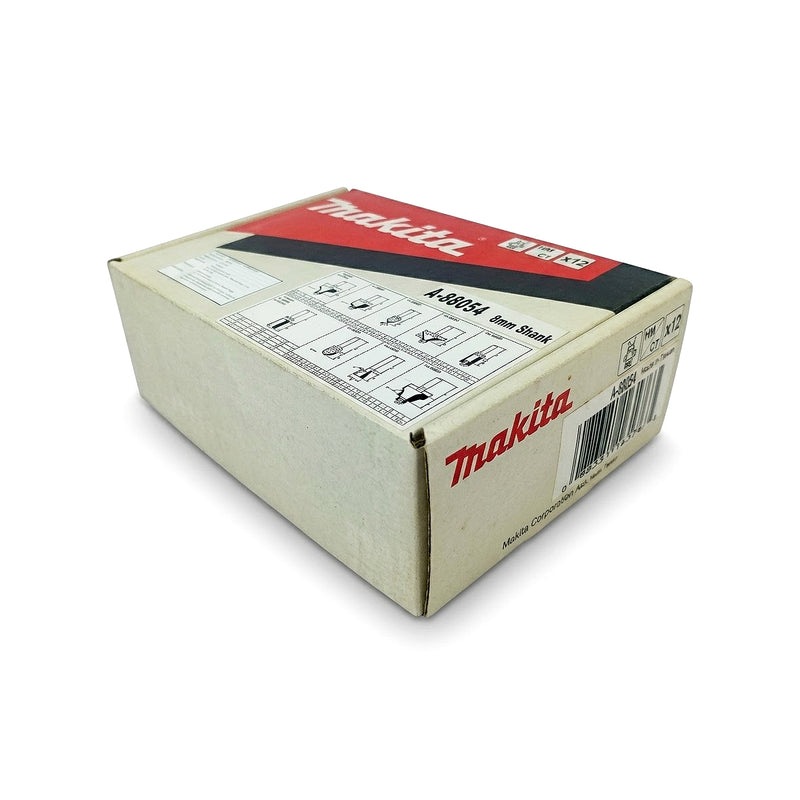 Bộ mũi phay gỗ 12 chi tiết hệ mét Makita A-88054 cốt 8mm ( Cấp 3 sao )