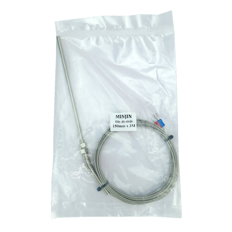 Dây Dò Nhiệt Minjin đầu dò dài từ 20mm - 200mm, dải nhiệt từ -60°C ~ 500°C, chiều dài dây từ 2m~20m