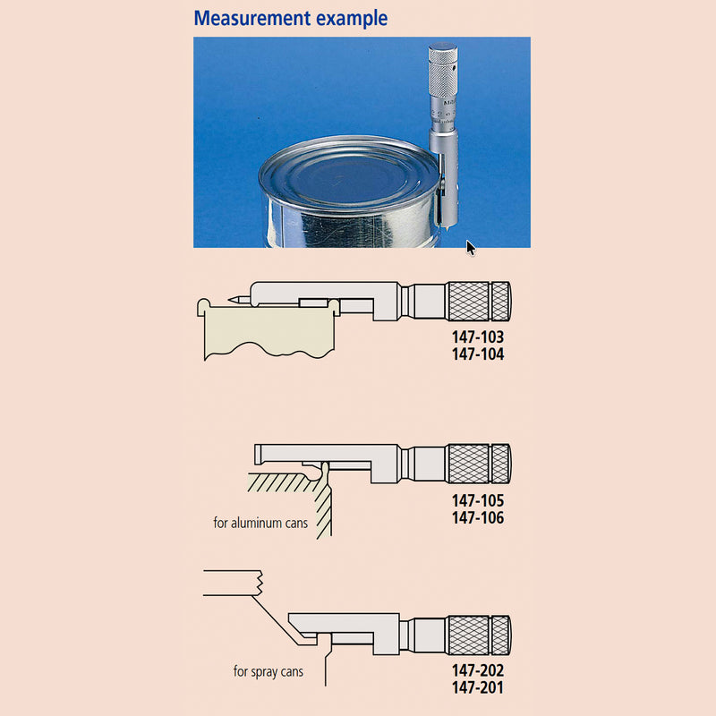 Panme Mitutoyo Series 147 - Can Seam Micrometers | Đo viền lon
