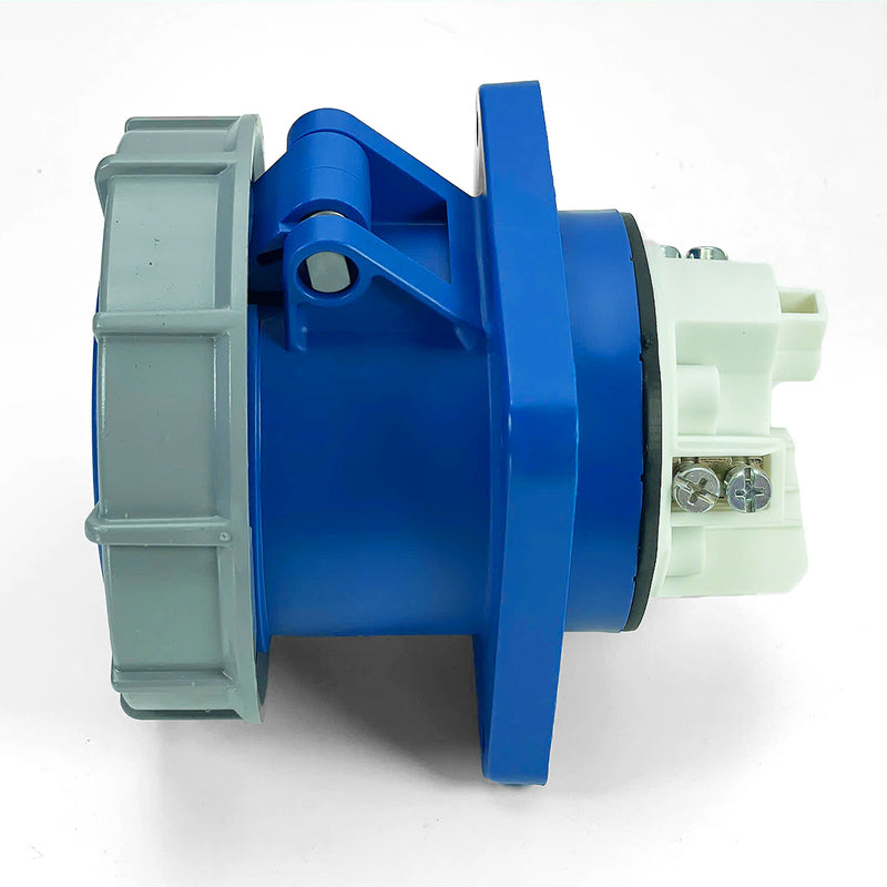Ổ cắm công nghiệp PCE lắp âm, mặt thẳng, chịu tải cao từ 63A - 125A, 3 cực (2P+PE) điện áp 230V, kín nước tiêu chuẩn IP67