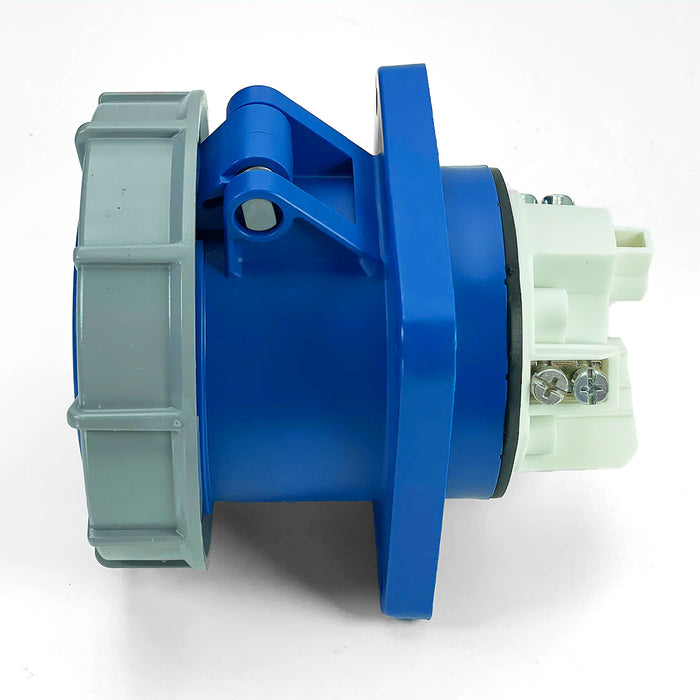 Ổ cắm công nghiệp PCE lắp âm, mặt thẳng, chịu tải cao từ 63A - 125A, 3 cực (2P+PE) điện áp 230V, kín nước tiêu chuẩn IP67