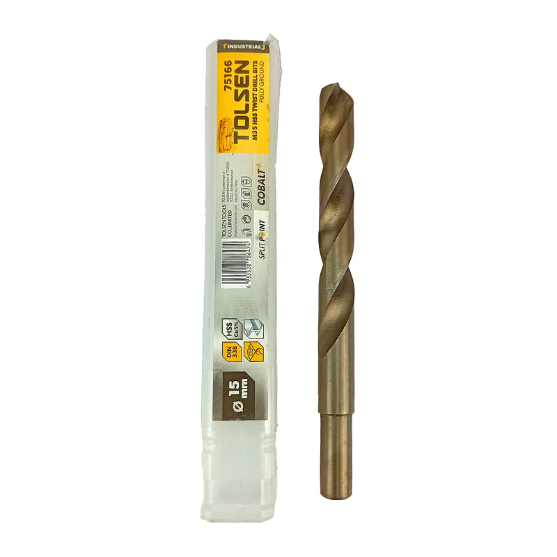 Mũi khoan Inox HSS/M35 (Co5%) tiêu chuẩn công nghiệp 1mm ~ 16mm TOLSEN