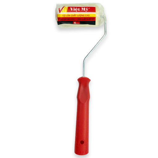 Cọ lăn chỉ Việt Mỹ 6cm - 10cm, lông màu vàng kem, chiều cao sợi 10mm, tay cầm nhựa