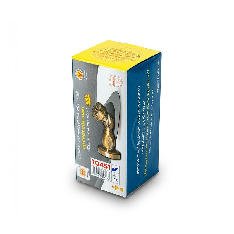 Chốt chặn cửa hít nam châm Việt tiệp 10451, vật liệu bằng hợp kim kẽm Zinc Alloy, mạ đồng cổ điển