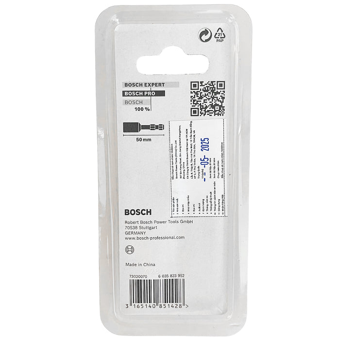 Mũi vít bắn tôn Bosch 2608522352 kích thước mũi 10mm, chiều dài 50mm, đầu có nam châm, đuôi lục giác