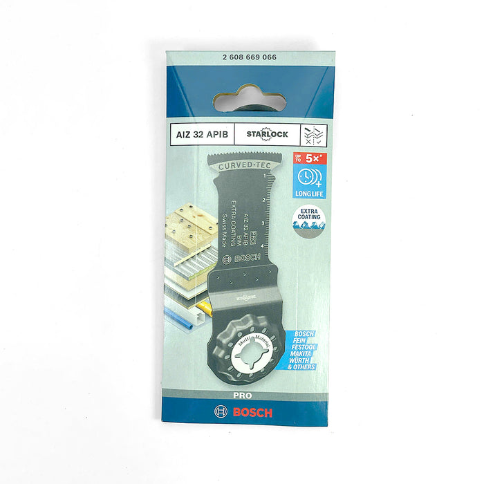Lưỡi cắt rung Bosch AIZ 32 APIB dùng cắt đa vật liệu, bề rộng lưỡi 32mm, dài 50mm, chất liệu BIM, chuẩn Starlock (mã số 2608669066)