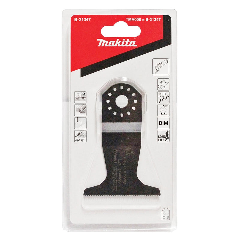Lưỡi cắt rung gỗ, nhựa BiM Makita B-21347 (TMA008) đường kính 65mm, chuẩn OIS