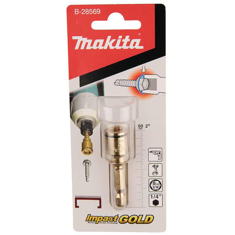 Đầu vít bắn tôn Impact Gold Makita B-28569 kích thước 8mm, chiều dài 50mm, đuôi lục giác 6.35mm (1/4 inch)