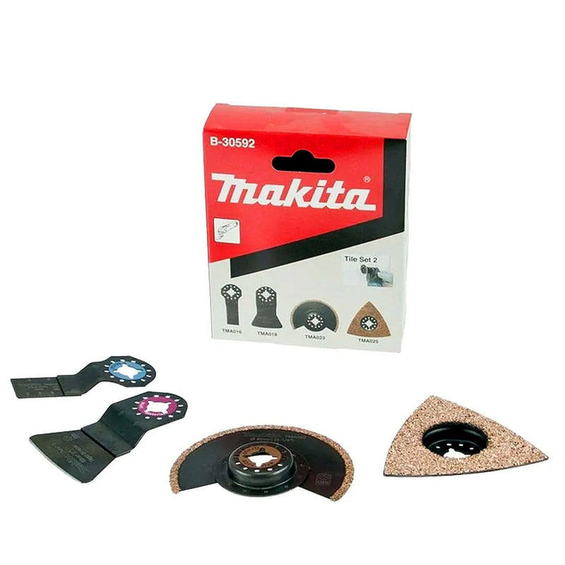 Bộ lưỡi cắt rung 4 chi tiết Makita B-30592 dùng cho gạch, mạch hồ, chuẩn Starlock, OIS